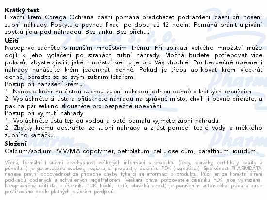 Corega Ochrana dsn fixan krm 40g