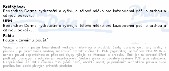Bepanthen Derma hydrat.a vyiv.tlov mlko 400ml
