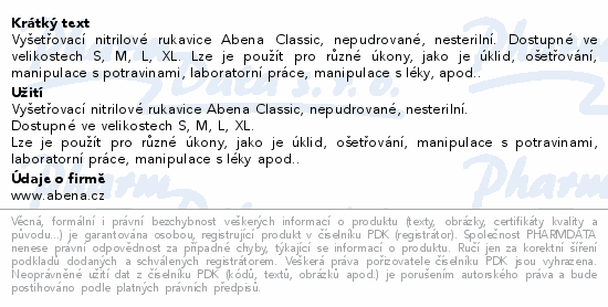 ABENA Rukavice vy.Nitril Clas.M nepudr.modr 30ks