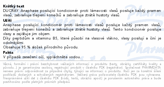 DUCRAY Anaphase kondicionr lmn vlas 200ml