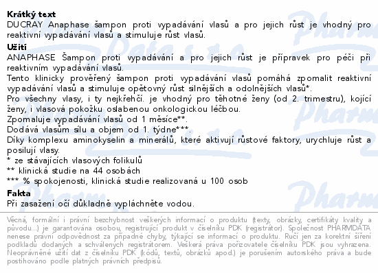 DUCRAY Anaphase ampon-vypadvn vlas 200ml