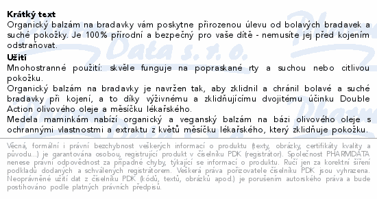 Medela organick balzm na bradavky 40g