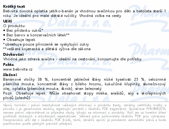 Bebivita oplatka jablko-bann 1r 25g