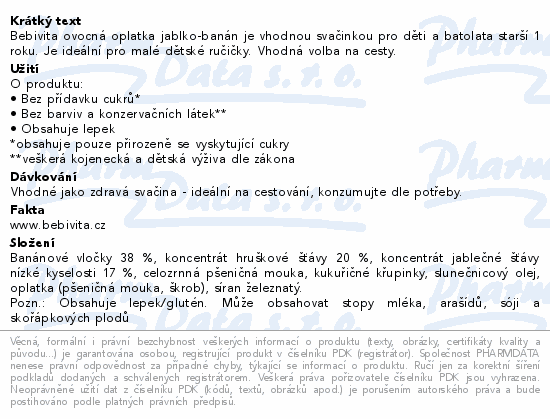 Bebivita oplatka jablko-hruka 1r 25g