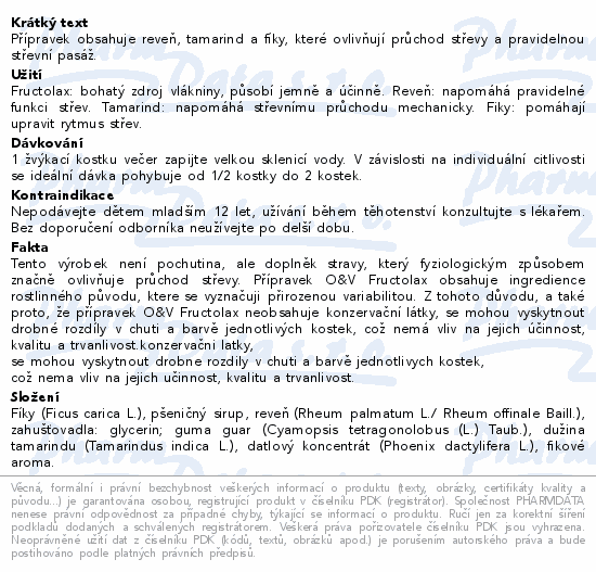 Fructolax Ovoce&Vlknina vkac kostky 24ks