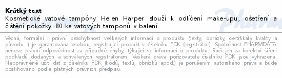 Helen Harper kosmetick tampny vatov 80ks
