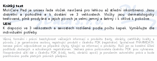 MoliCare Pad inkontinenn vloky 2kap.mini 30ks