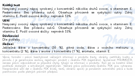 KUBK play voda&ovoce jablko-meloun-aronie 400ml