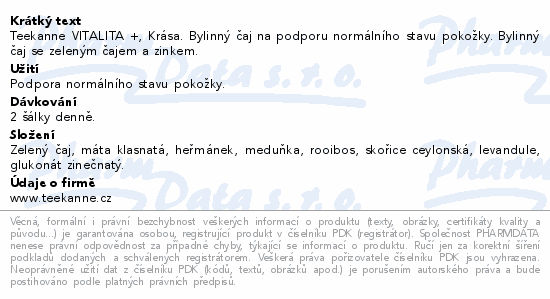 TEEKANNE Vitalita+Krsa se zinkem aj 10x1.75g