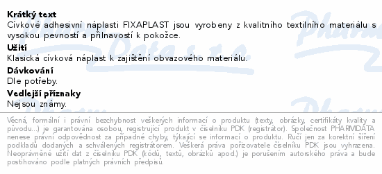 FIXAplast TAPE cvkov nplast 1.25cmx2m