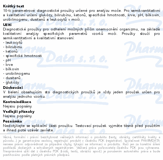 Prouky diagnost. Multi 10 UrineScreen 100ks