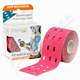 BronVit Sport Kinesio Tape děrovaný růžová 5cmx5m