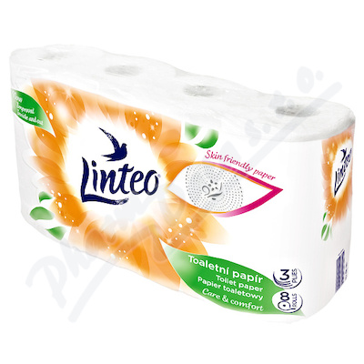 Toaletní papír LINTEO 3-vrstvý Bílý 8 rolí