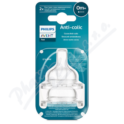 AVENT Dudlk Anti-colic 1 novorozen.prtok 2ks 0m+