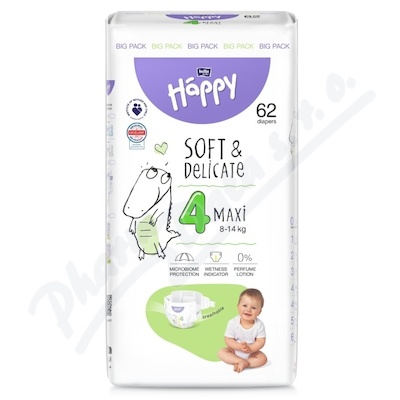 Happy Soft&Delicate 4 dtsk pleny 8-14kg 62ks