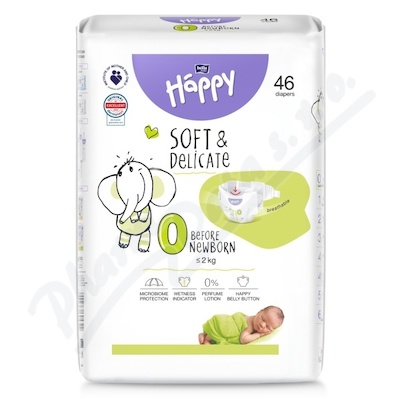 Happy Soft&Delicate 0 dtsk pleny 2kg 46ks