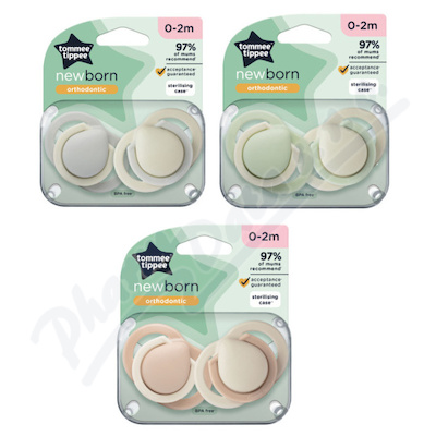 Tommee Tippee CTN Dudlk Newborn 0-2m mix bar. 2ks
