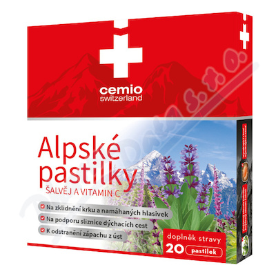 Cemio Alpsk pastilky alvj a vitamin C past.20