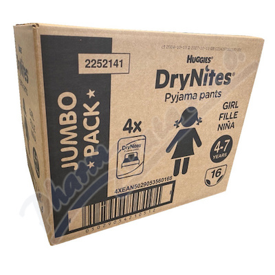 DryNites natah.kalhot.dvky 4-7let-17-30kg-4x16ks